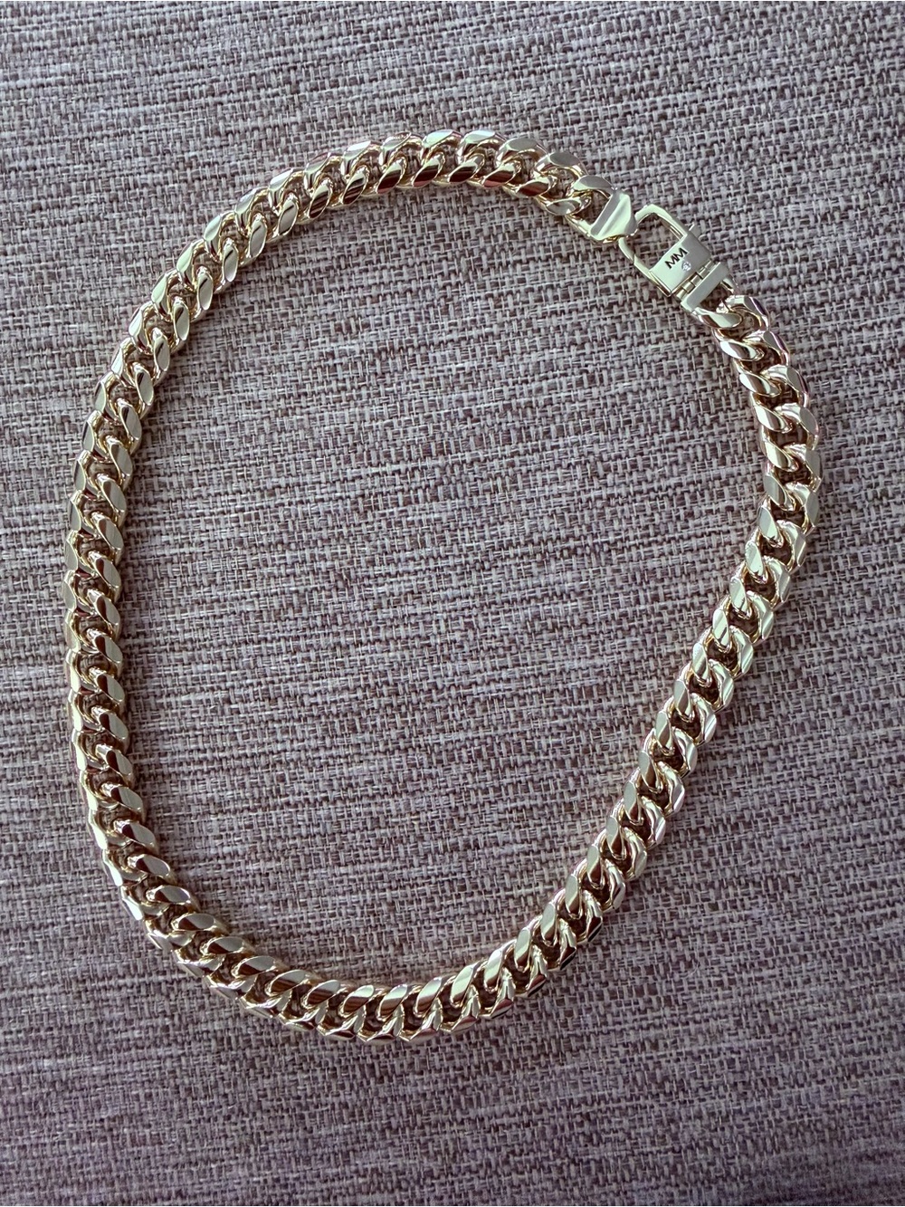 Melinda Maria Julian Gold Cuban Chain Necklace 10.8mm 18” Padlock